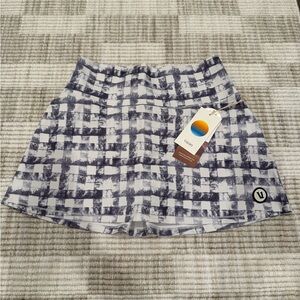 Vuori Black and White Checkered Mini Volley Skirt